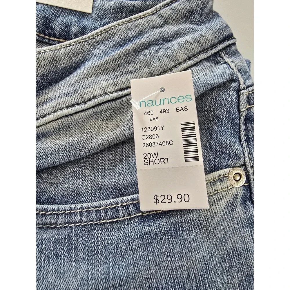 Maurices M Jeans Womens 20W Short Blue High Rise Curvy Flare Medium Wash Denim - Picture 11 of 11